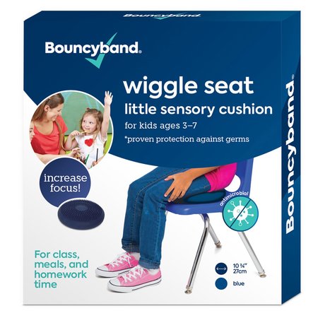 BOUNCYBANDS Antimicrobial Little Wiggle Seat Sensory Cushion, Blue 10.75in. MB27BUWS